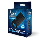 Черная открытая насадка на пенис с кольцом для мошонки XXXL-size - 9,9 см. - Sex Expert - в Твери купить с доставкой
