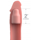 Телесная насадка-удлинитель 2 Inch Silicone X-tension with Strap - 20,3 см. - Pipedream - в Твери купить с доставкой