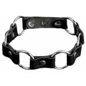 Кожаный черный ошейник с кольцами - Sitabella - купить с доставкой в Твери