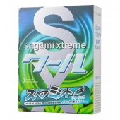 Презервативы Sagami Xtreme Mint с ароматом мяты - 3 шт. - Sagami - купить с доставкой в Твери