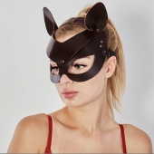 Коричневая кожаная маска  Кошечка - Sitabella - купить с доставкой в Твери