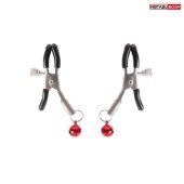 Серебристые зажимы на соски с шариками - Notabu - купить с доставкой в Твери