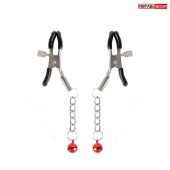 Серебристые зажимы на соски с шариками на цепочках - Notabu - купить с доставкой в Твери