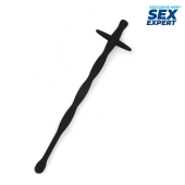 Черный силиконовый уретральный стимулятор - 15 см. - Sex Expert - купить с доставкой в Твери