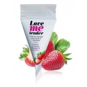 Съедобное согревающее массажное масло Love Me Tender Strawberry с ароматом клубники - 10 мл. - Love to Love - купить с доставкой в Твери