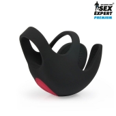 Черная вибронасадка на пенис и мошонку Sex Expert - Sex Expert - в Твери купить с доставкой