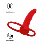 Красная насадка на пенис для двойного проникновения Black Red - 16,5 см. - ToyFa - купить с доставкой в Твери