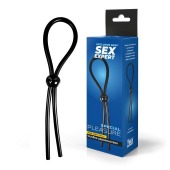 Черное силиконовое лассо с шариком для утяжки - Sex Expert - в Твери купить с доставкой