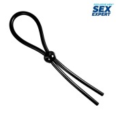 Черное силиконовое лассо с шариком для утяжки - Sex Expert - в Твери купить с доставкой