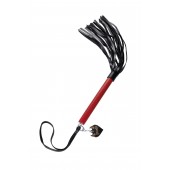 Черно-красная кожаная плеть - 50 см. - Pecado - купить с доставкой в Твери