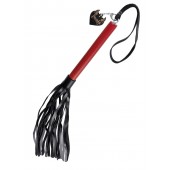 Черно-красная кожаная плеть - 50 см. - Pecado - купить с доставкой в Твери