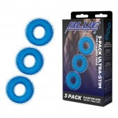 Комплект из трех голубых колец для эрекции 3-Pack Ultra-Stim Stretch Cock Rings - BlueLine - в Твери купить с доставкой