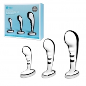 Набор из 3 стальных стимуляторов простаты Stainless Steel P-spot Training Set - b-Vibe - в Твери купить с доставкой