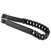 Черная кожаная плеть «Клеопатра» - 62 см. - Sitabella - купить с доставкой в Твери