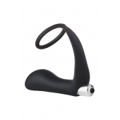 Черное эрекционное кольцо с вибропробкой Vibrating Anal Plug With Cockring - Dream Toys - в Твери купить с доставкой