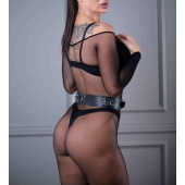 Черный кожаный пояс Sex Game - БДСМ Арсенал - купить с доставкой в Твери