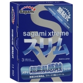 Розовые презервативы Sagami Xtreme FEEL FIT 3D - 3 шт. - Sagami - купить с доставкой в Твери