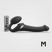 Черный безремневой страпон Multi Orgasm Size M с клиторальной стимуляцией - Strap-on-me - купить с доставкой в Твери
