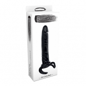 Чёрная насадка-фаллос для двойного проникновения INFLATABLE DILDO SLIM DONG  - 13,5 см. - Toyz4lovers - в Твери купить с доставкой