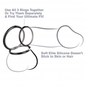 Набор из трех черных эрекционных колец Silicone 3-Ring Stamina Set - Pipedream - в Твери купить с доставкой