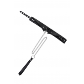 Черный кожаный ошейник-воротник с поводком - Pecado - купить с доставкой в Твери