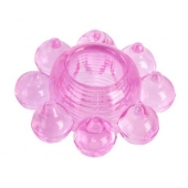Розовое гелевое эрекционное кольцо-цветок - Toyfa Basic - в Твери купить с доставкой