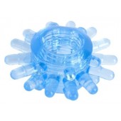 Голубая гелевая насадка с шипиками - Toyfa Basic - в Твери купить с доставкой