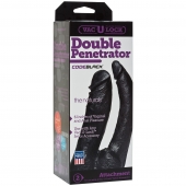 Черная насадка-фаллоимитатор для двойной стимуляции Double Penetrator - 16 см. - Doc Johnson - купить с доставкой в Твери