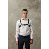 Черная мужская кожаная портупея №4 - БДСМ Арсенал - купить с доставкой в Твери