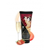 Массажный крем для тела с ароматом клубники и шампанского Sparkling Strawberry Wine - 200 мл. - Shunga - купить с доставкой в Твери
