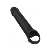 Черная насадка-удлинитель с вибрацией Vibrating Extender With Remote - Dream Toys - в Твери купить с доставкой