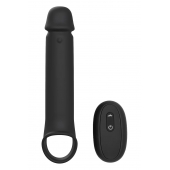 Черная насадка-удлинитель с вибрацией Vibrating Extender With Remote - Dream Toys - в Твери купить с доставкой