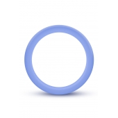 Голубое люминесцентное кольцо Silicone Glo Cock Ring - Blush Novelties - в Твери купить с доставкой