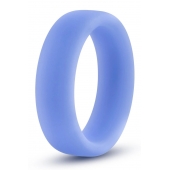 Голубое люминесцентное кольцо Silicone Glo Cock Ring - Blush Novelties - в Твери купить с доставкой