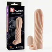 Телесная насадка-удлинитель Okoto со спиралевидным рельефом - 16 см. - Sitabella - в Твери купить с доставкой