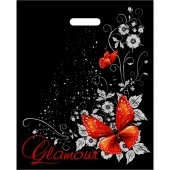 Черный пакет Glamour с вырубной ручкой (38х47 см) - Сима-Ленд - купить с доставкой в Твери