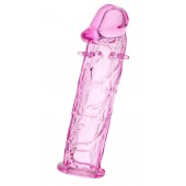 Розовая насадка фаллической формы - 12,5 см. - A-toys - в Твери купить с доставкой