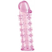 Розовая насадка на пенис с шипами - 12,5 см. - A-toys - в Твери купить с доставкой