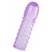 Фиолетовая рельефная насадка на пенис - 13,5 см. - A-toys - в Твери купить с доставкой