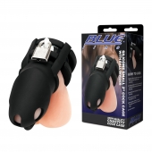 Черная клетка для пениса Silicone Small 2 in Cock Cage With Ball Divider - BlueLine - купить с доставкой в Твери