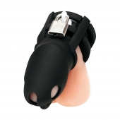 Черная клетка для пениса Silicone Small 2 in Cock Cage With Ball Divider - BlueLine - купить с доставкой в Твери