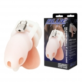 Белая клетка для пениса Silicone Small 2 in Cock Cage With Ball Divider - BlueLine - купить с доставкой в Твери