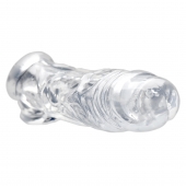 Прозрачная насадка для увеличения члена Realistic Clear Penis Enhancer and Ball Stretcher - 20,3 см. - XR Brands - в Твери купить с доставкой