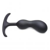 Черный массажер простаты с утяжелителями Premium Silicone Weighted Prostate Plug Medium - 16,3 см. - XR Brands - в Твери купить с доставкой