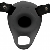 Черный полый страпон с вибрацией 2’’ Erection 28X Smooth Vibrating Silicone Penis Sheath - XR Brands - купить с доставкой в Твери