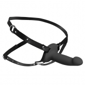 Черный полый страпон с вибрацией 2’’ Erection 28X Smooth Vibrating Silicone Penis Sheath - XR Brands - купить с доставкой в Твери