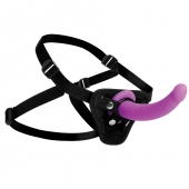 Лиловый поясной страпон Navigator Silicone G-Spot Dildo with Harness - 17,8 см. - XR Brands - купить с доставкой в Твери
