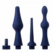 Набор из 3 универсальных насадок для анального душа Universal 3 Piece Silicone Enema Attachment Set - XR Brands - купить с доставкой в Твери