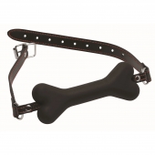 Черный кляп в форме косточки Hound Adjustable Dog Bone Gag - XR Brands - купить с доставкой в Твери