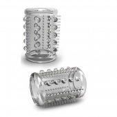 Прозрачная насадка с шипами и шишечками STAY HARD COCK SLEEVE 03 CLEAR - Blush Novelties - в Твери купить с доставкой